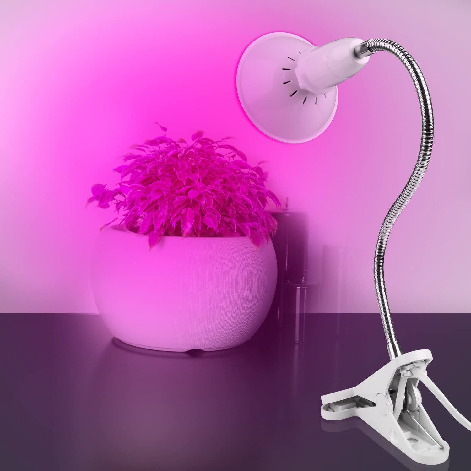 12W LED 360° Rotatable Plant Grow Light with Desk Clip Garden & Patio - DailySale