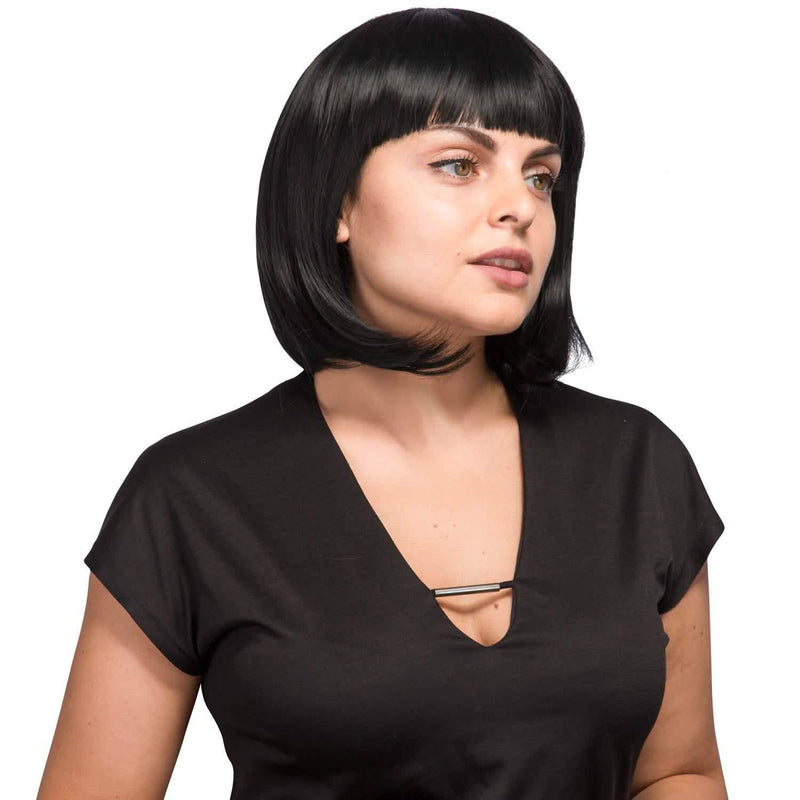 13 Inches Straight Heat Resistant Short Bob Full Hair Wigs with Flat Bangs Beauty & Personal Care - DailySale