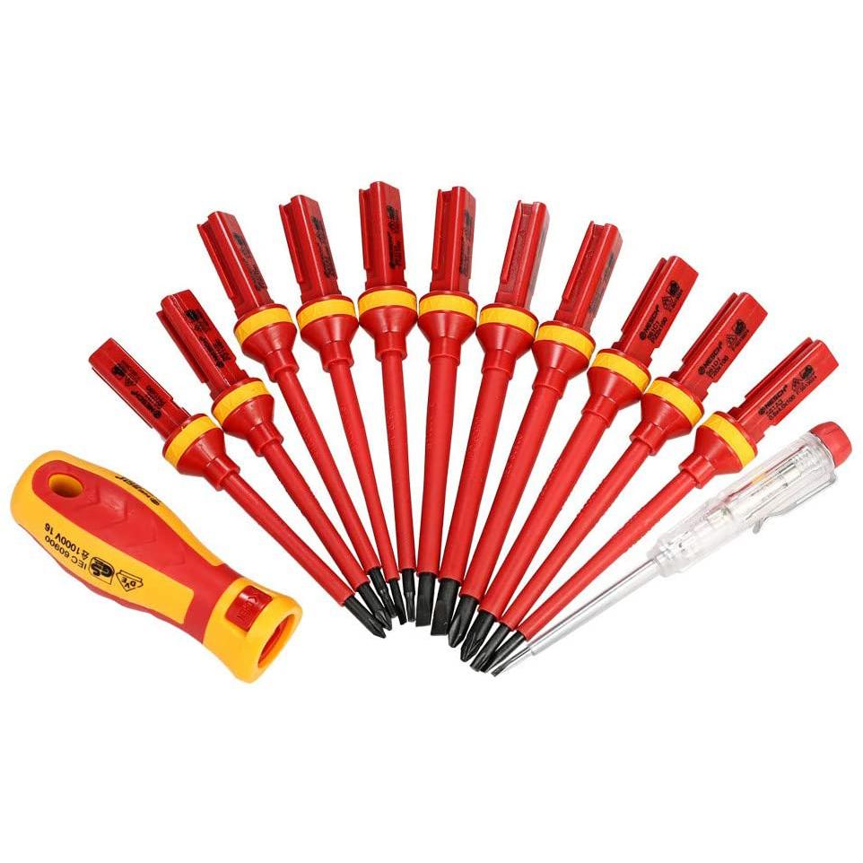 13-Piece: 1000V Changeable Insulated Screwdrivers Set Home Improvement - DailySale