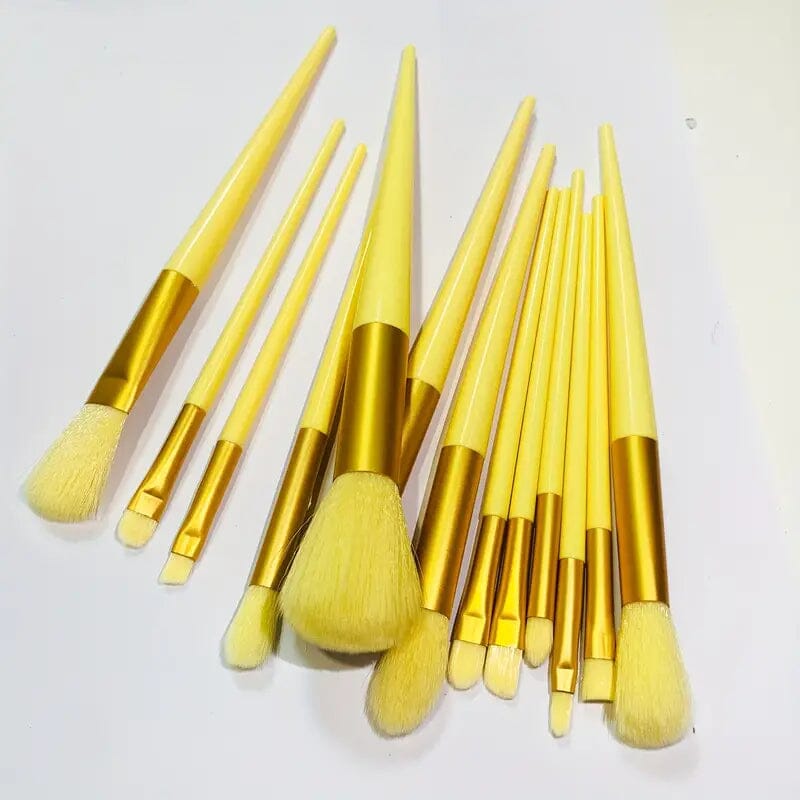 13-Piece: Professional Makeup Brush Set Beauty & Personal Care Yellow - DailySale