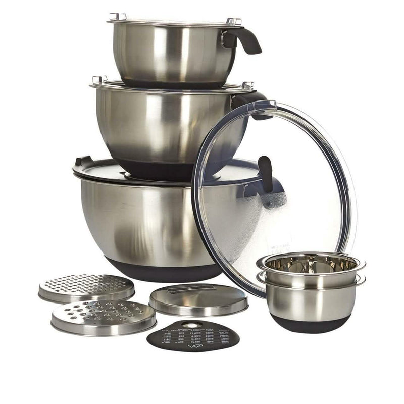 13-Piece: Wolfgang Puck Stainless Steel Mixing Bowl Set Kitchen & Dining Black - DailySale
