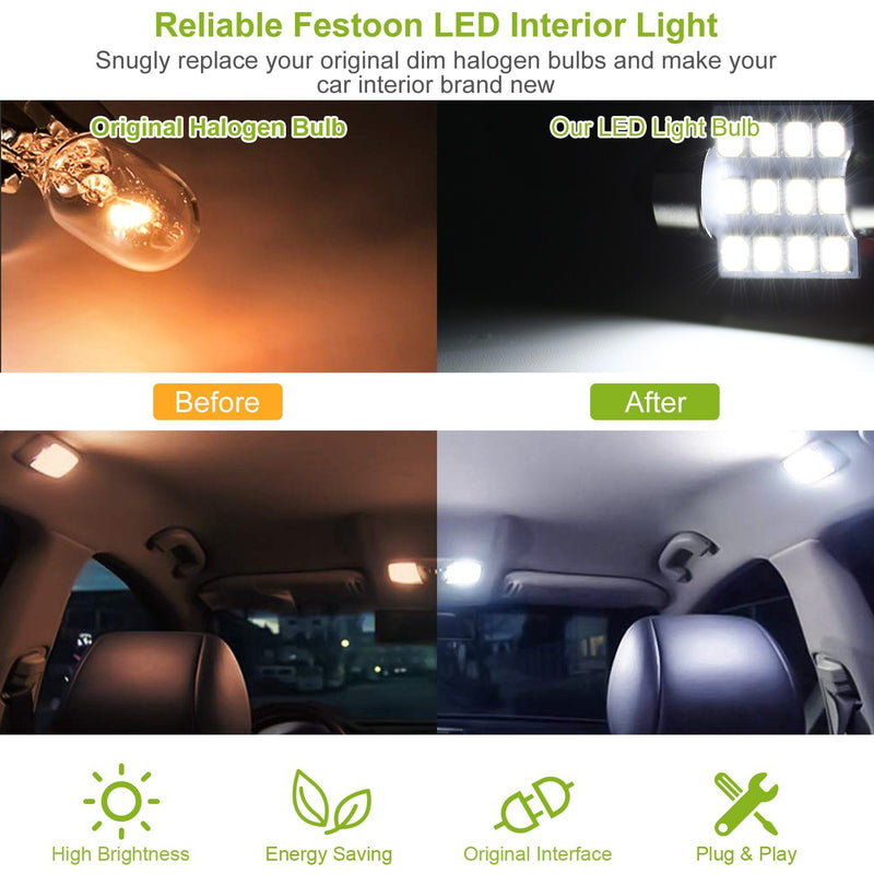 13-Pieces: T10 31mm Festoon LED Light Automotive - DailySale