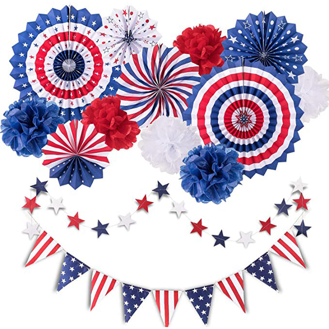 14-Piece: Patriotic Party Decorations Set Holiday Decor & Apparel - DailySale