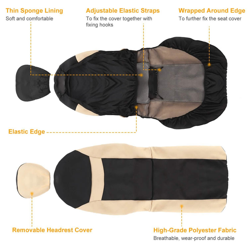 14-Pieces: Universal Auto Seat Cover Set Automotive - DailySale