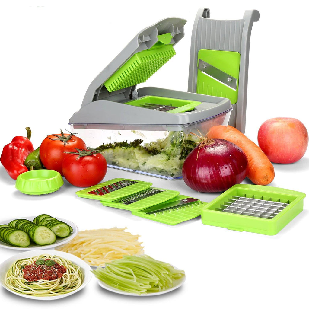 Spiralizer 3-Blade Vegetable Slicer, Strongest-and-Heaviest Spiral Slicer,  Vegetable Chopper Onion Chopper, Safe Food Chopper, Blue