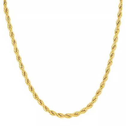 14K Gold 3mm Diamond Cut Rope Chain Necklace Necklaces 16" - DailySale