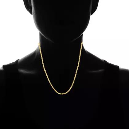14K Gold 3mm Diamond Cut Rope Chain Necklace Necklaces - DailySale