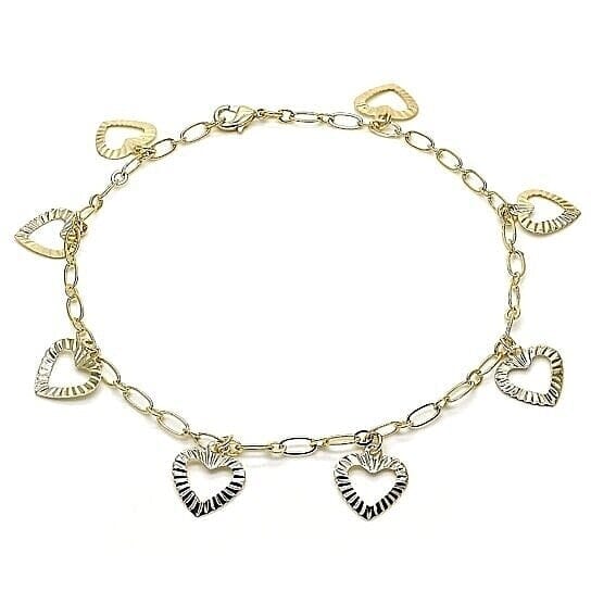 14k Gold Fill Heart Anklet Bracelets - DailySale