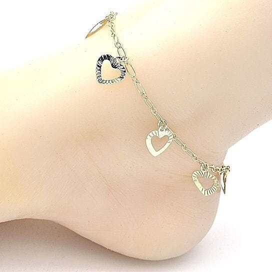 14k Gold Fill Heart Anklet Bracelets - DailySale