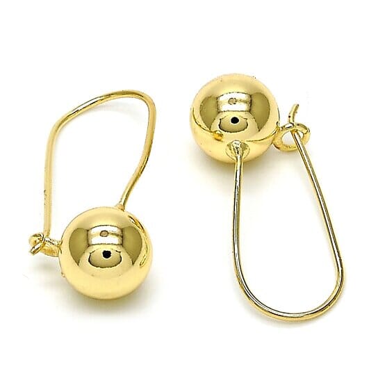 14K Gold Filled High Polish Finish Leverback Earring, Ball Design, Polished Finish, Golden Tone Earrings - DailySale