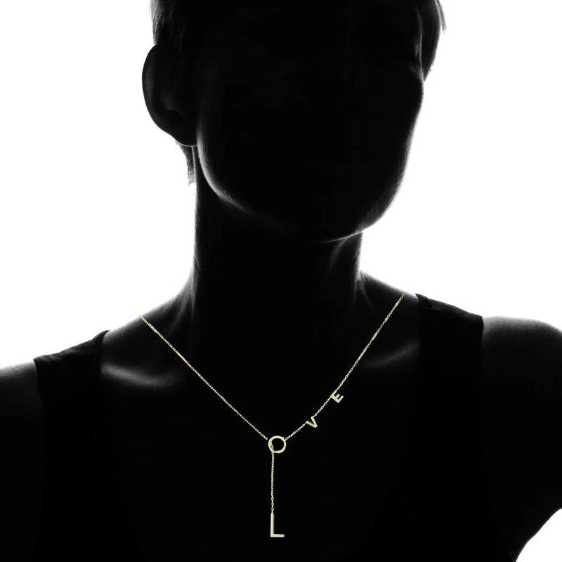 14K Gold Plated Love Lariat Necklace Necklaces - DailySale
