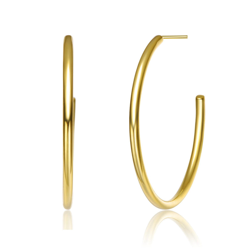 14K Gold Plated Open Hoop Earrings Earrings - DailySale