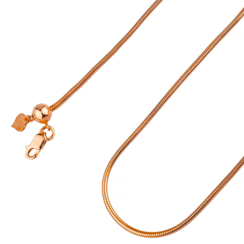 14k Rose Gold Adjustable Round Snake Chain Necklaces - DailySale