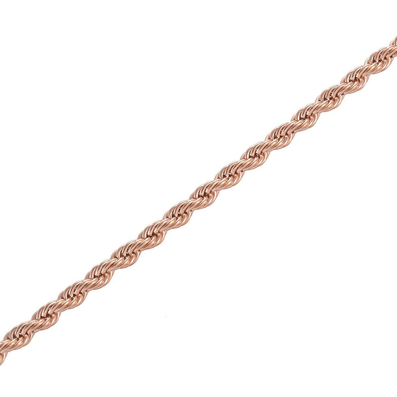 14k Rose Gold Over 925 Sterling Silver Diamond-Cut Rope Chain 2mm Necklaces 16" - DailySale
