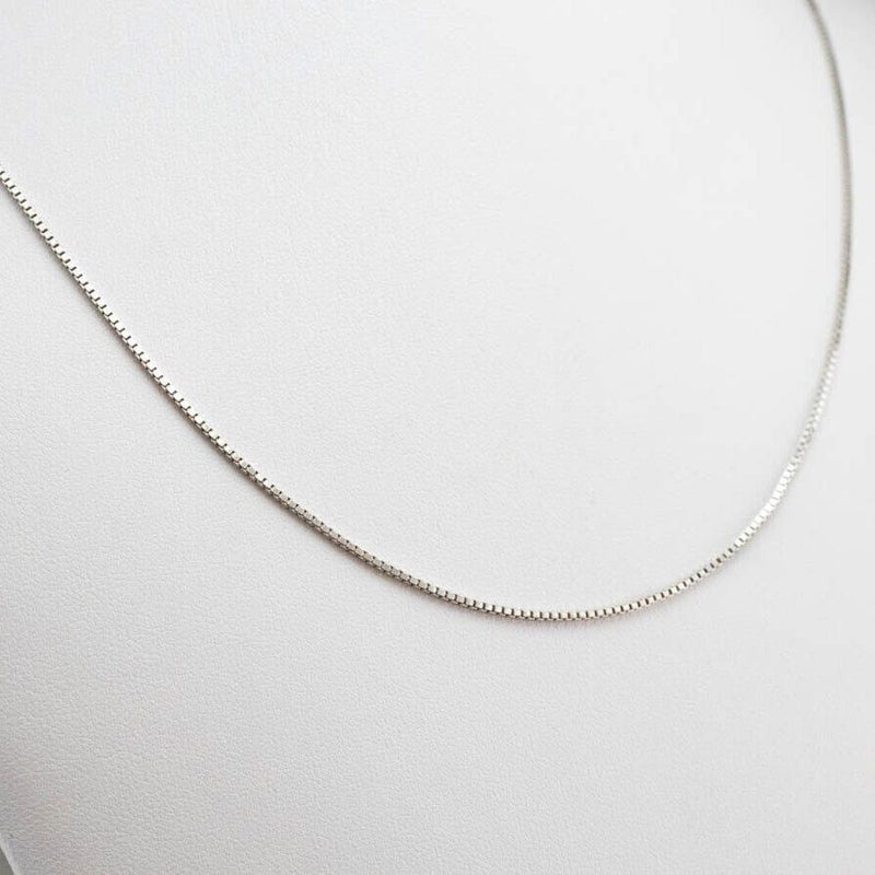 14K Solid White Gold Box Necklace Real Gold Chain Necklaces - DailySale