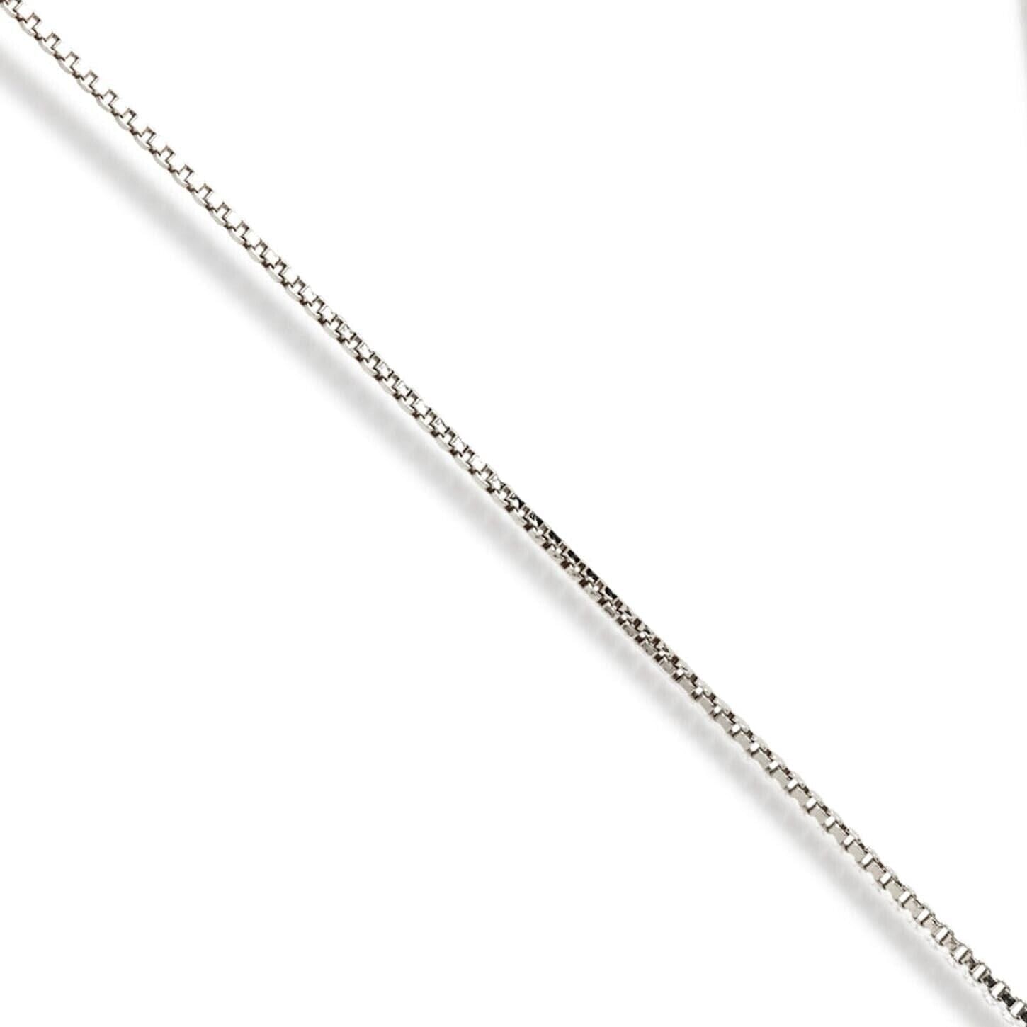 14K Solid White Gold Box Necklace Real Gold Chain Necklaces - DailySale