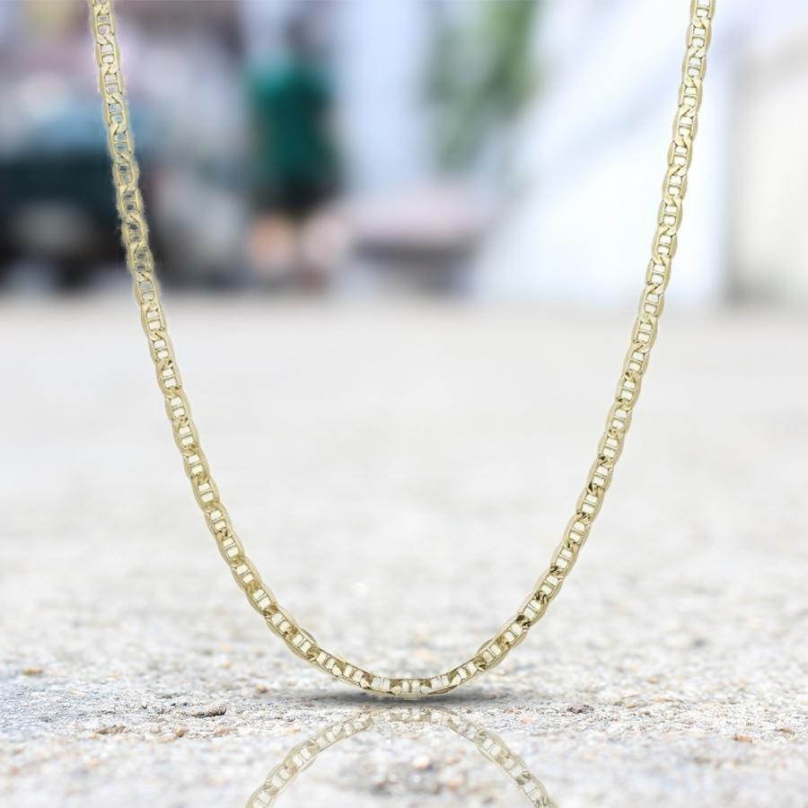 14K Solid Yellow Gold 2.5mm Marina Chain Jewelry 16" - DailySale