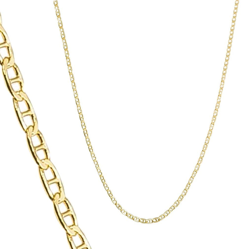 14K Solid Yellow Gold 2.5mm Marina Chain Jewelry - DailySale