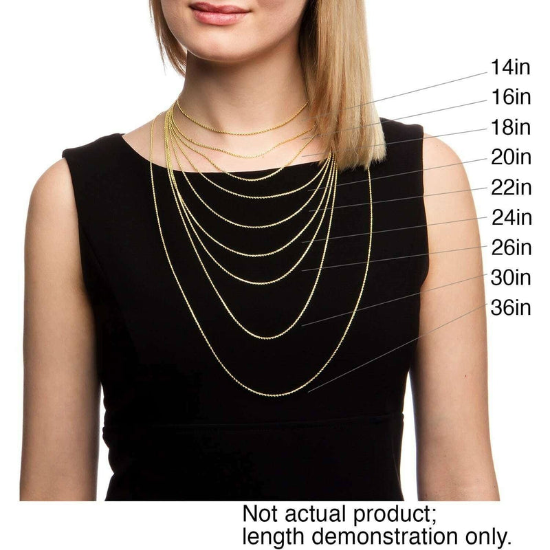 14k Solid Yellow Gold Cuban Link Chain Necklace - Assorted Sizes Jewelry - DailySale