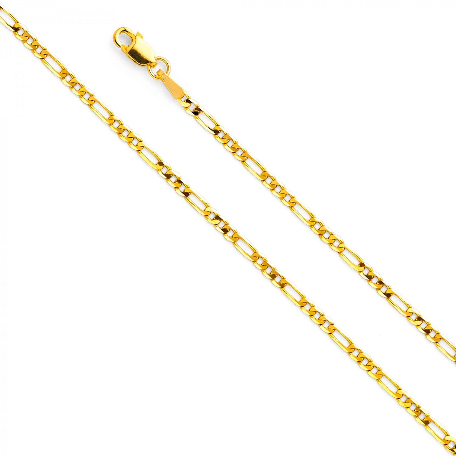 14K Solid Yellow Gold Figaro Chain Necklace Necklaces - DailySale