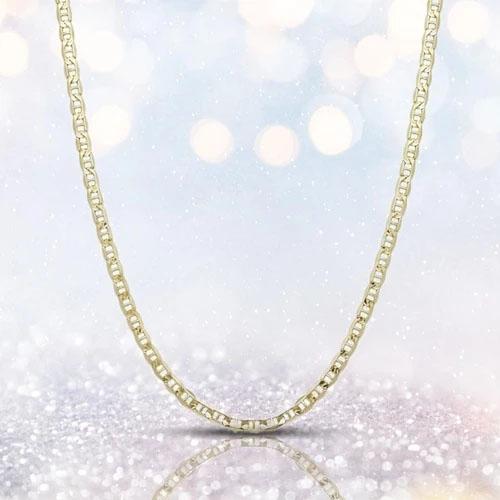 14K Solid Yellow Gold Marina Chain Necklaces 16" - DailySale