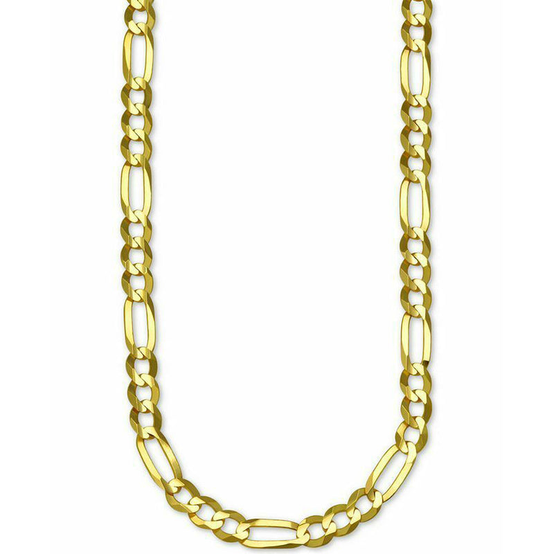14K Solid Yellow Gold Thick Figaro Chain Necklace Necklaces 16" - DailySale