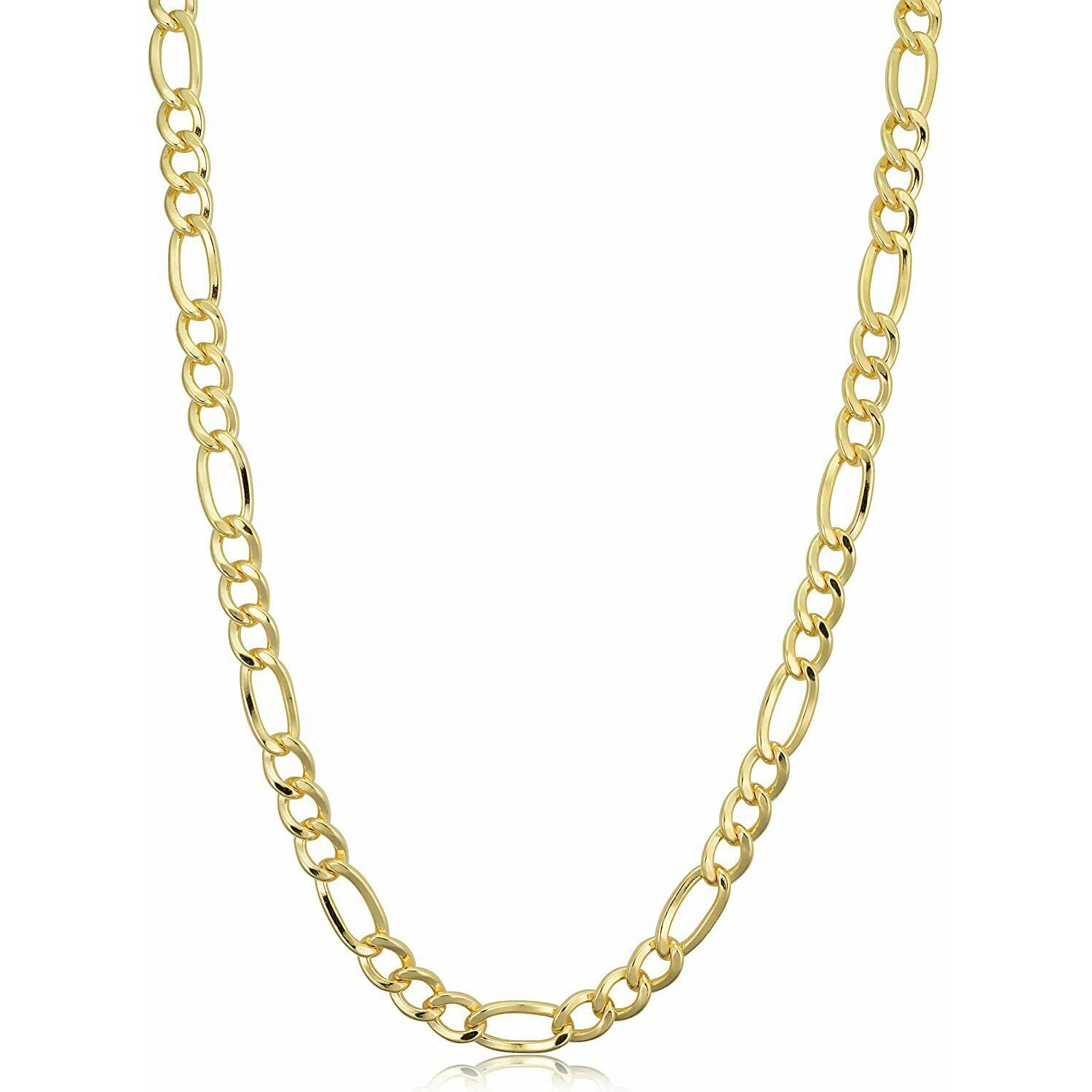 14K Solid Yellow Gold Thick Figaro Chain Necklace Necklaces - DailySale