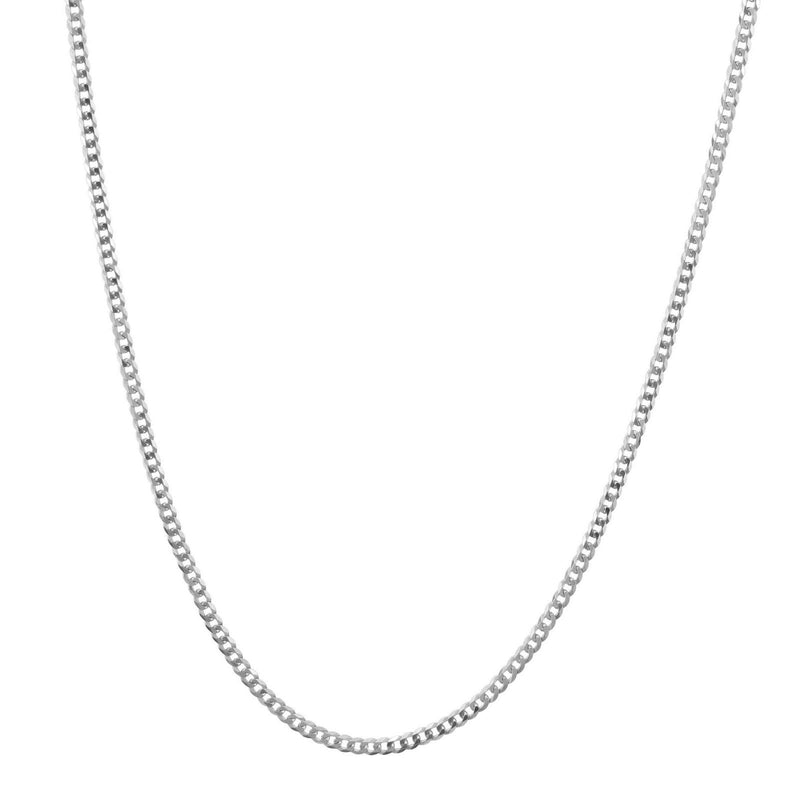 14K White Gold Men Women Cuban Link Chain Necklace Necklaces 16" - DailySale