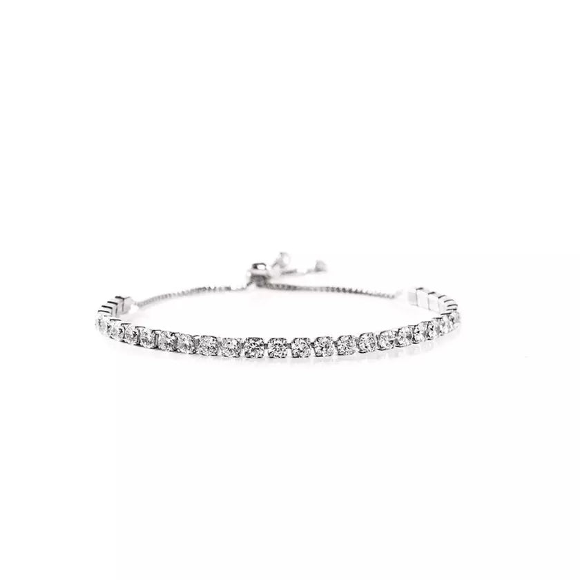 14K White Gold Tennis Bracelets with Crystals from Swarovski Adjustable Bracelets - DailySale