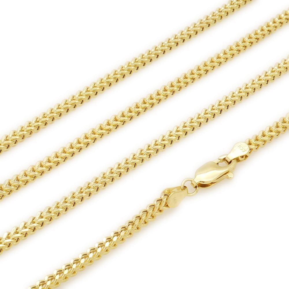 14K Yellow Gold 2mm Franco Chain Necklace Necklaces - DailySale