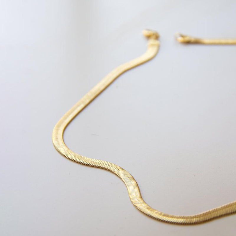 14K Yellow Gold Clad 925 Silver 6MM Flexible Herringbone Chain Necklaces 16" - DailySale