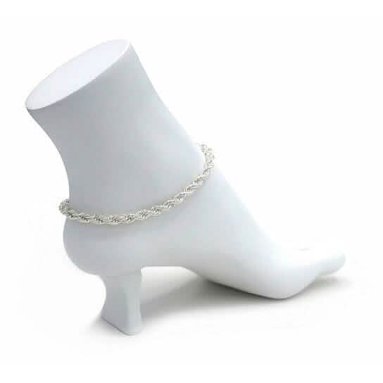 14k Yellow Gold Filled High Polish Finsh Rope Link Anklet 5mm 10'' White/Yellow Bracelets - DailySale