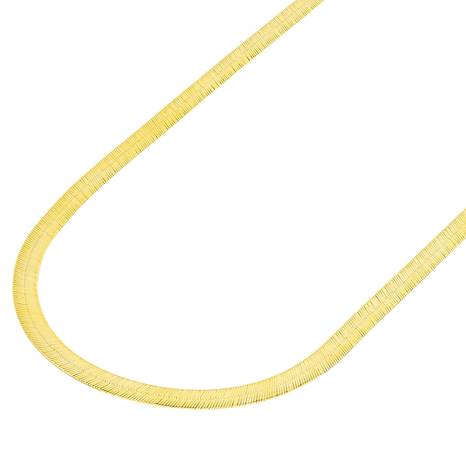 14K Yellow Gold Solid Womens 4mm High Polish Silk Herringbone Chain Necklace Necklaces - DailySale