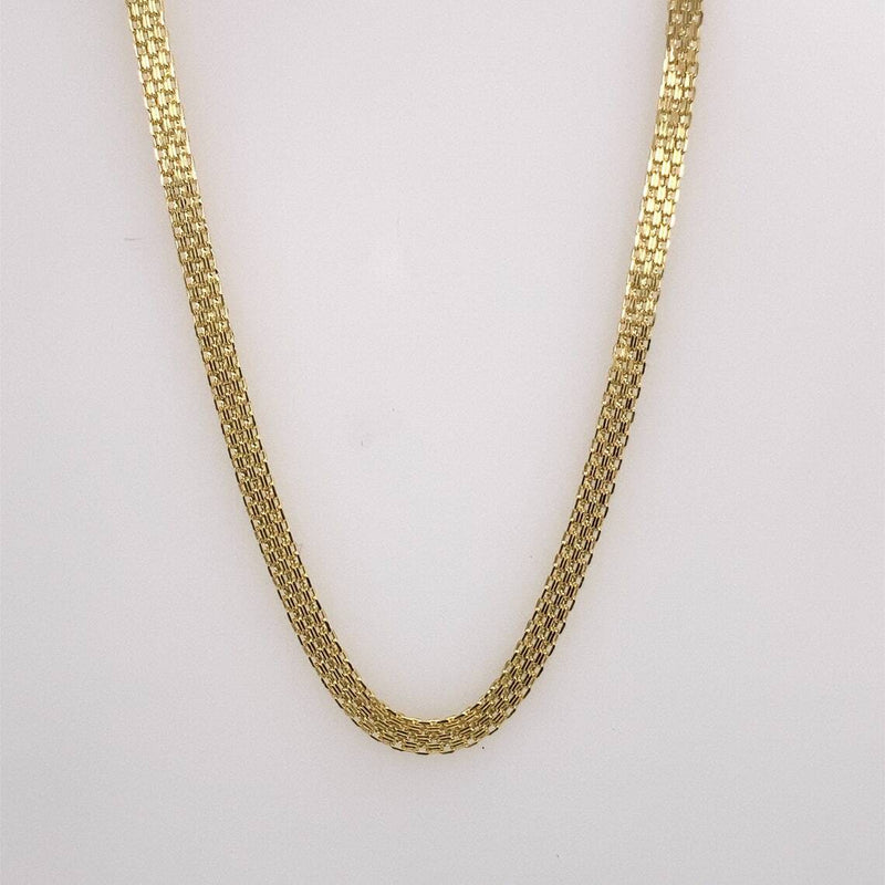 14K Yellow Solid Gold Round Bismark Chain Necklace 6MM Necklaces - DailySale