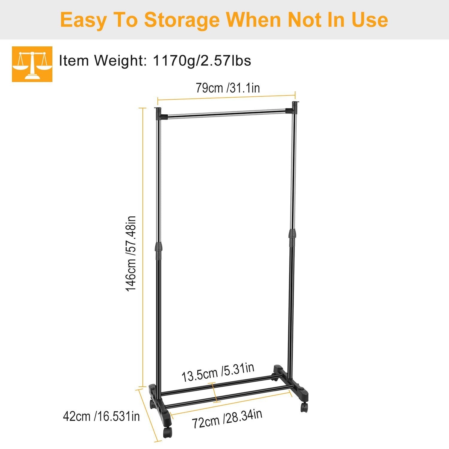 15 kg./33 lbs. Height Adjustable Garment Racks Closet & Storage - DailySale