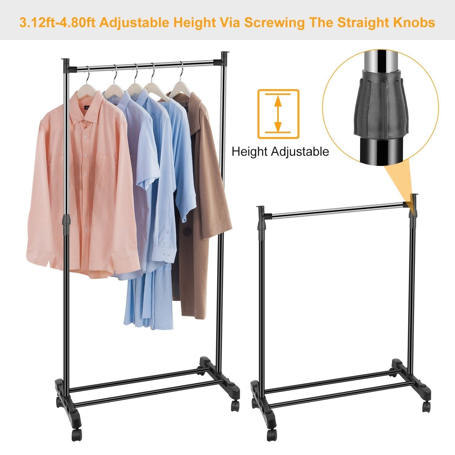 15 kg./33 lbs. Height Adjustable Garment Racks Closet & Storage - DailySale