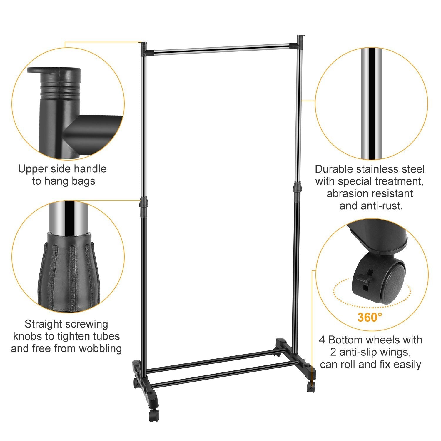 15 kg./33 lbs. Height Adjustable Garment Racks Closet & Storage - DailySale