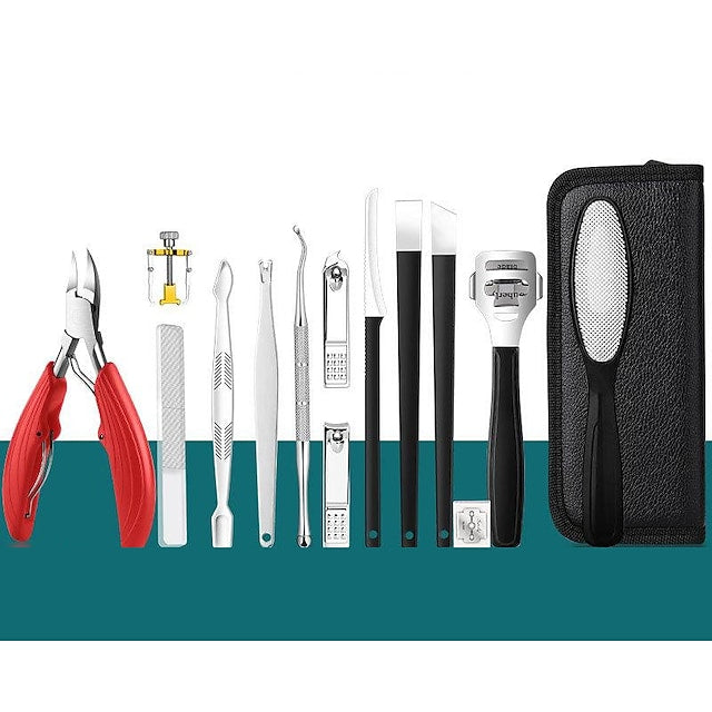 15-Piece: Nail Clipper Pedicure Set Beauty & Personal Care Red - DailySale