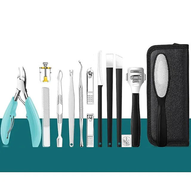 15-Piece: Nail Clipper Pedicure Set Beauty & Personal Care Turquoise - DailySale