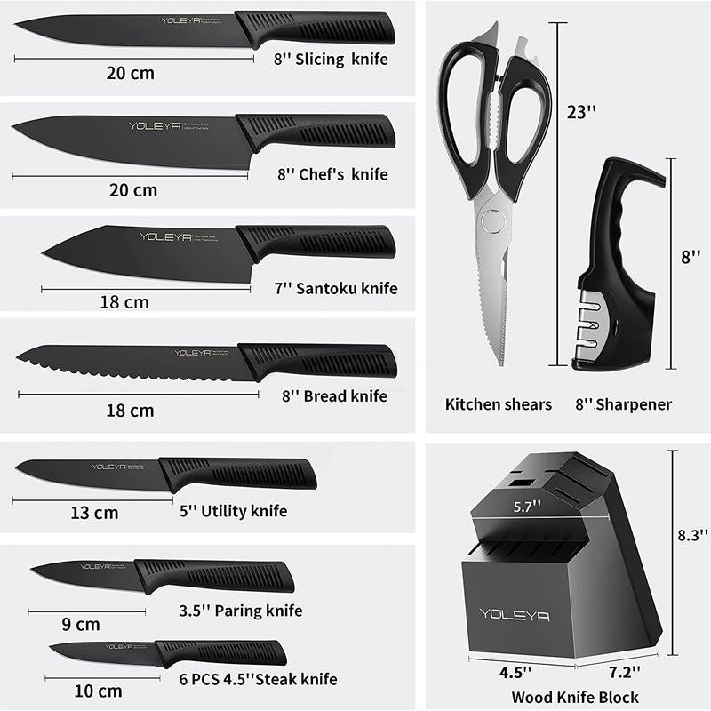 15-Piece: Non-Stick Coating Kitchen Knife Set Kitchen Tools & Gadgets - DailySale