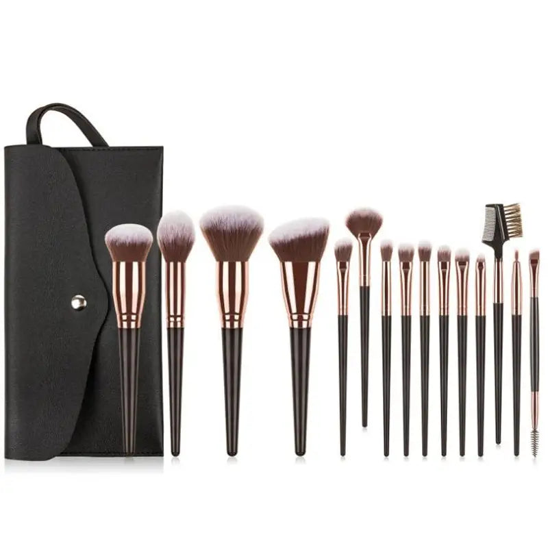 15-Pieces Set: Professional Makeup Brush Beauty & Personal Care Black - DailySale