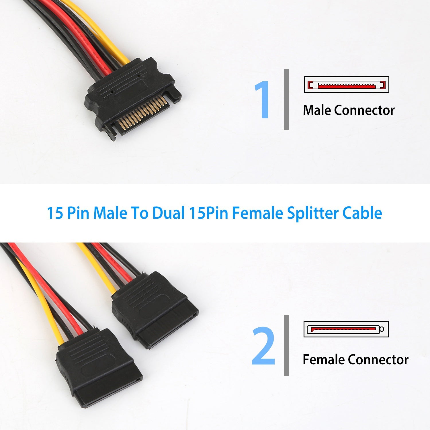 15 Pin Y Splitter Cable Adapter TV & Video - DailySale