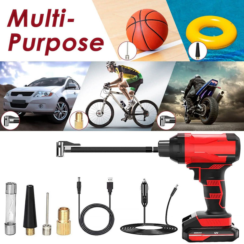 150 PSI 12V Portable Cordless Tire Pump 6000mAh Rechargeable with LED Light Automotive - DailySale