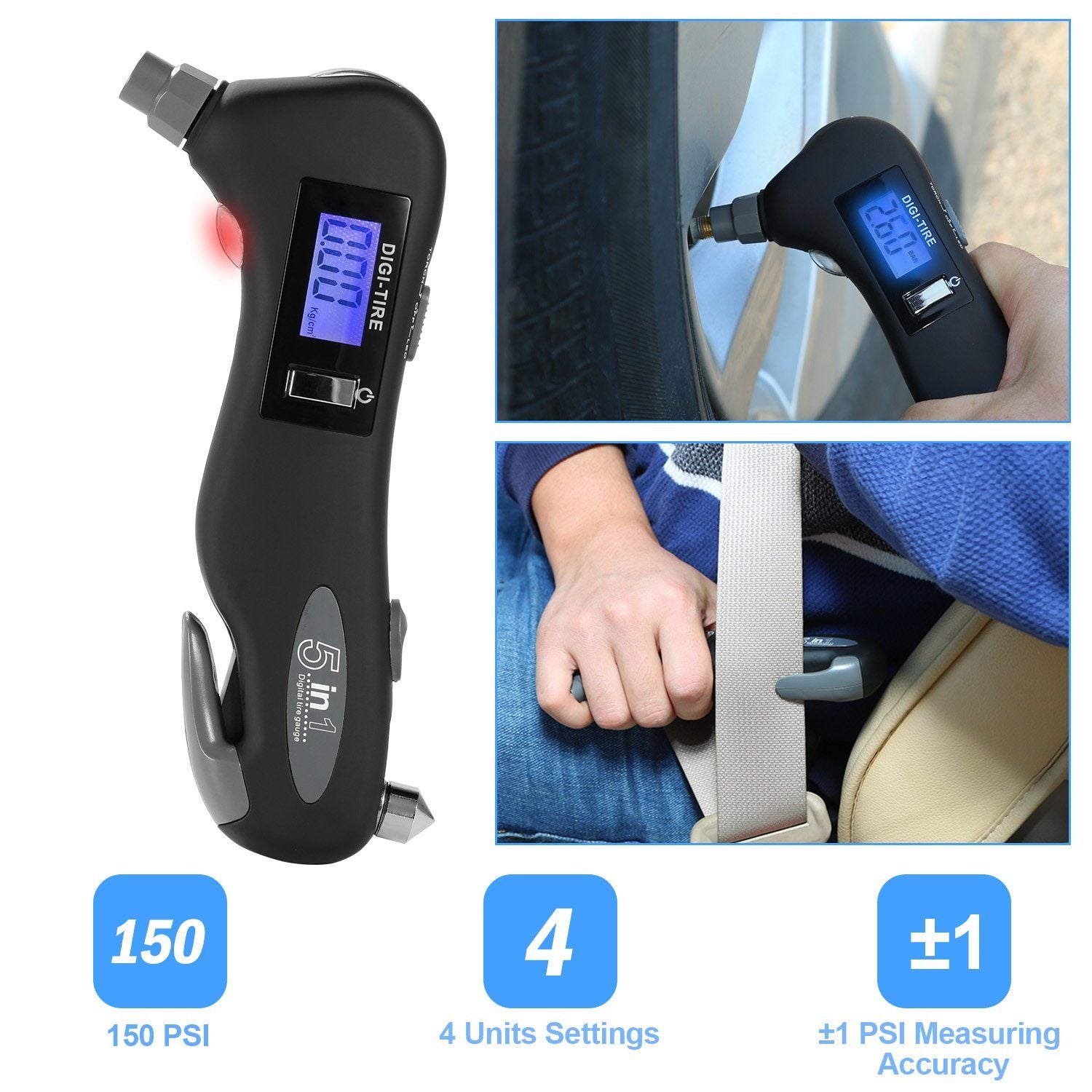 150 PSI Auto Digital Tire Pressure Guage Automotive - DailySale