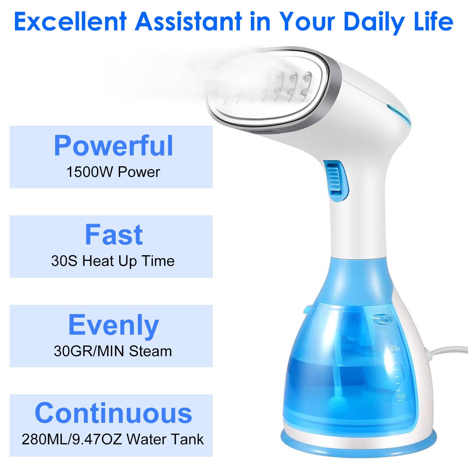 1500W Portable Handheld Clothes Steamer with 2 Brush Household Appliances - DailySale