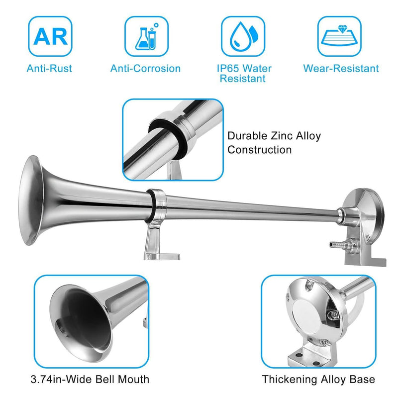 150dB Loud Single Car Trumpet 12V Electric Air Horn Automotive - DailySale