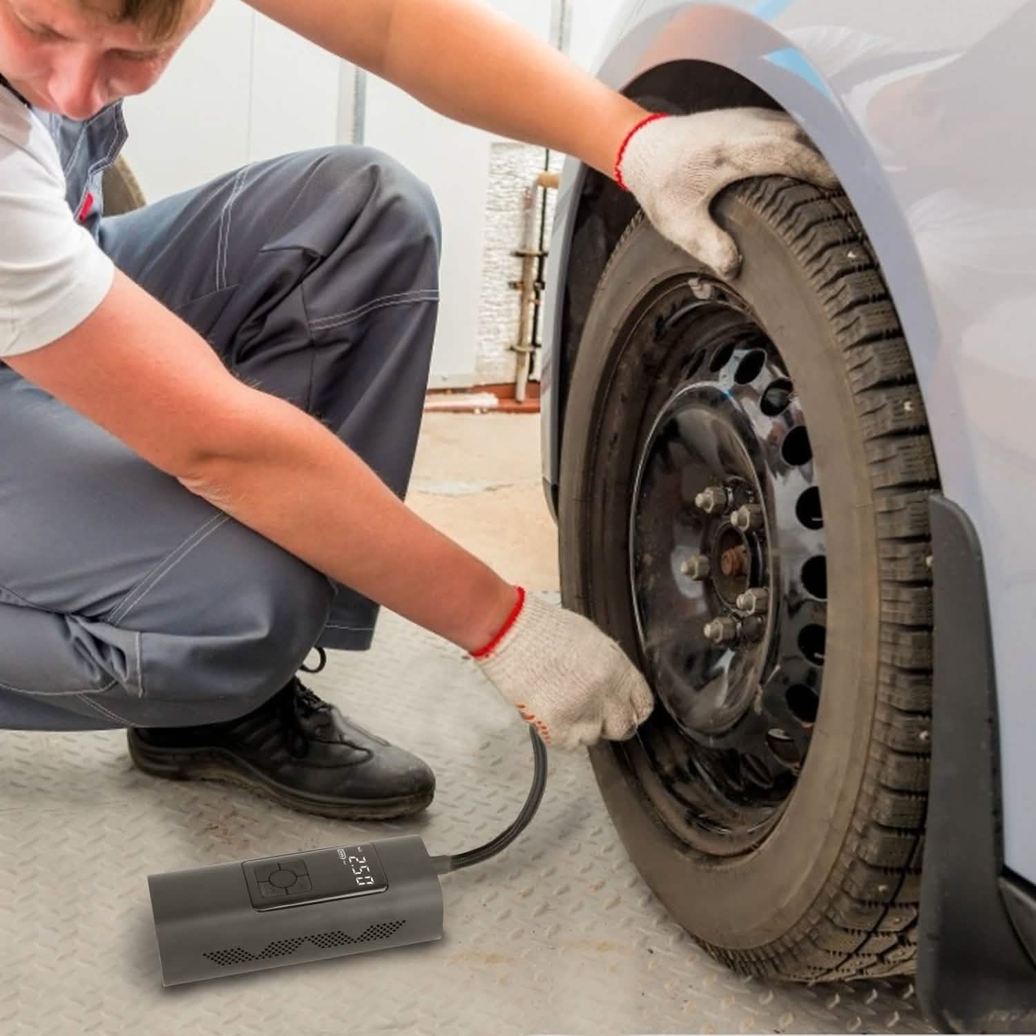 150PSI Cordless Car Tire Pump 6000mAh Rechargeable Tire Inflator Automotive - DailySale