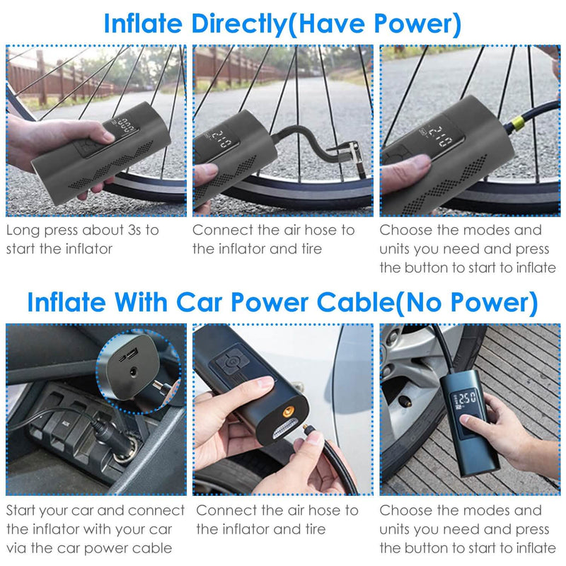 150PSI Cordless Car Tire Pump 6000mAh Rechargeable Tire Inflator Automotive - DailySale