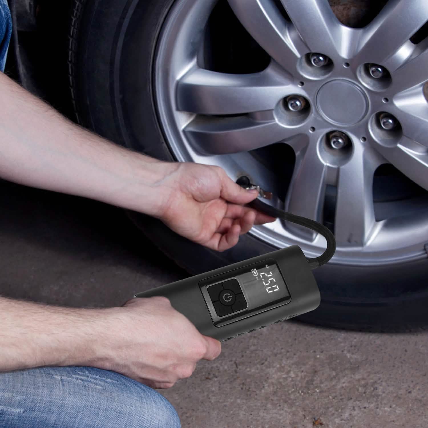 150PSI Cordless Car Tire Pump 6000mAh Rechargeable Tire Inflator Automotive - DailySale