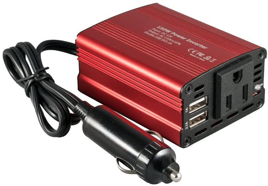 150W Car Power Inverter 12V DC to 110V AC Converter with 3.1A Dual USB Car Charger Automotive - DailySale